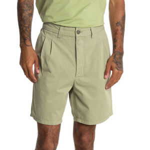 AMENDI Shorts Men Sz 29 Karl Green Organic Cotton Pleats Pockets Button Fly $179